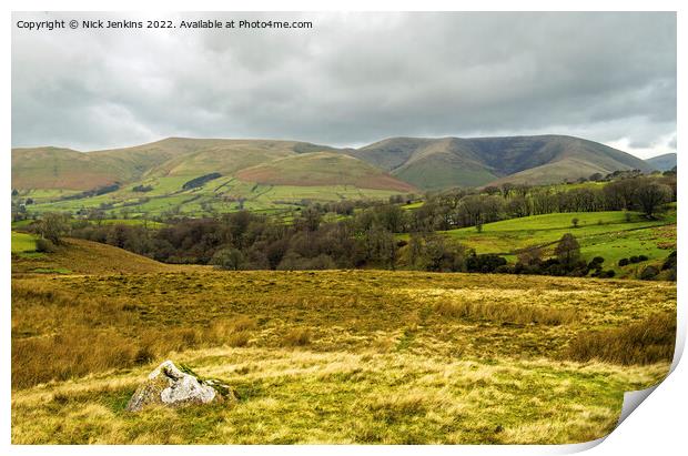Howgill Fells from the Kirby Stephen Road Cumbria Print by Nick Jenkins