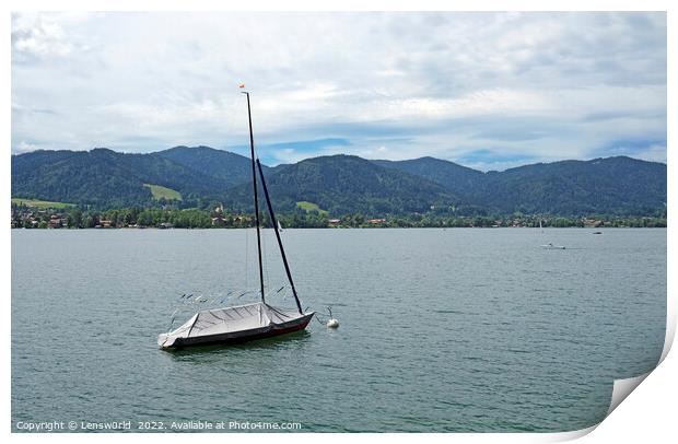 Beautiful view at lake Schliersee in Bavaria, Germany Print by Lensw0rld 