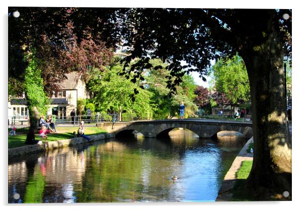Bourton on the Water Cotswolds England UK Acrylic by Andy Evans Photos