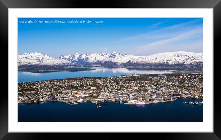 Tromso Cityscape Norway Panoramic Framed Mounted Print by Pearl Bucknall