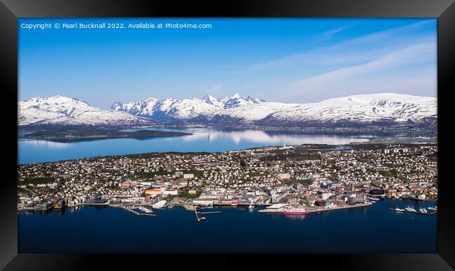 Tromso Cityscape Norway Panoramic Framed Print by Pearl Bucknall