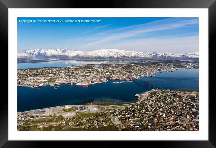Tromso from Mount Storsteinen Norway Framed Mounted Print by Pearl Bucknall