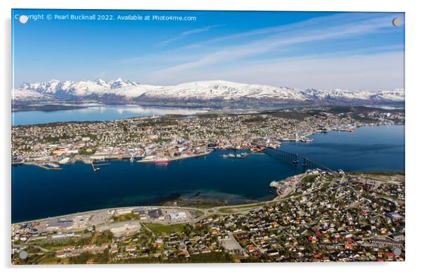 Tromso from Mount Storsteinen Norway Acrylic by Pearl Bucknall