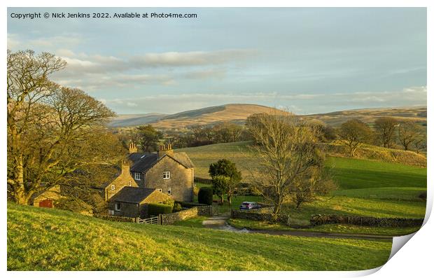 The View from the Howgills to Garsdale Cumbria Print by Nick Jenkins