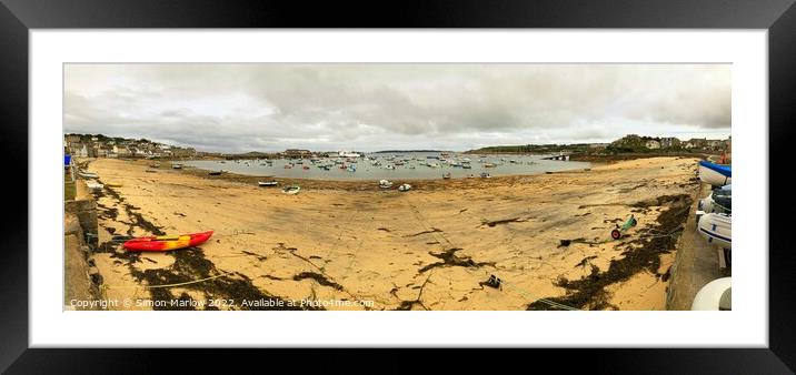 Serene Evening View of Isles of Scilly Harbour Framed Mounted Print by Simon Marlow