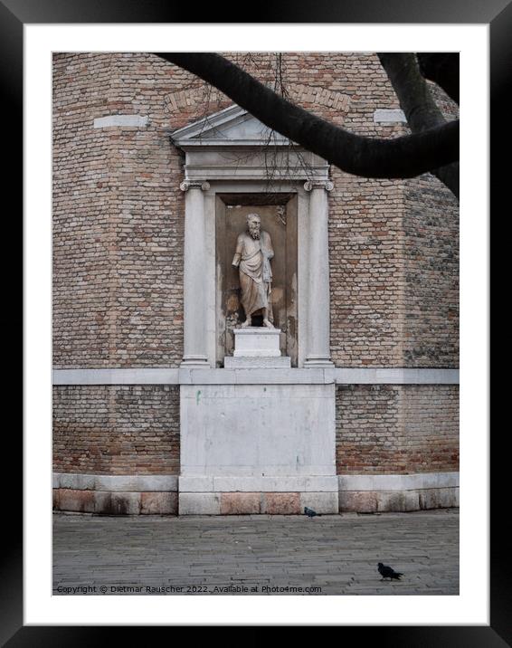 Statue of Saint Paul at the Church of San Polo, Ve Framed Mounted Print by Dietmar Rauscher