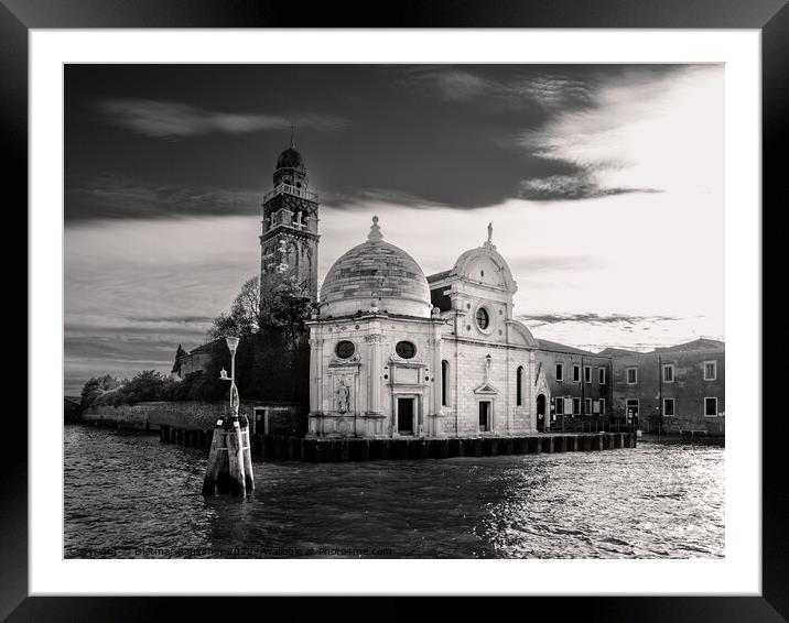 Chiesa San Michele in Isola Church in Venice Monochrome Framed Mounted Print by Dietmar Rauscher