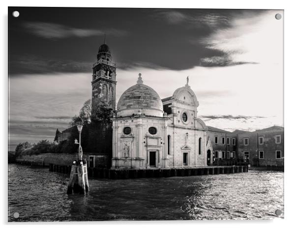 Chiesa San Michele in Isola Church in Venice Monochrome Acrylic by Dietmar Rauscher