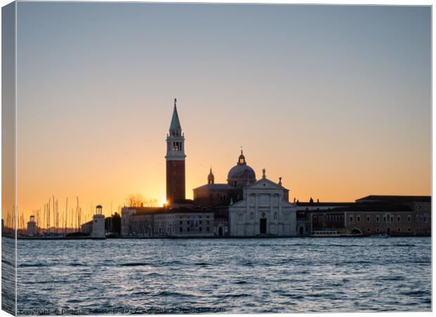 San Giorgio Maggiore Church at Sunrise in Venice Canvas Print by Dietmar Rauscher