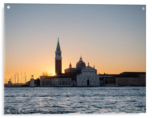 San Giorgio Maggiore Church at Sunrise in Venice Acrylic by Dietmar Rauscher