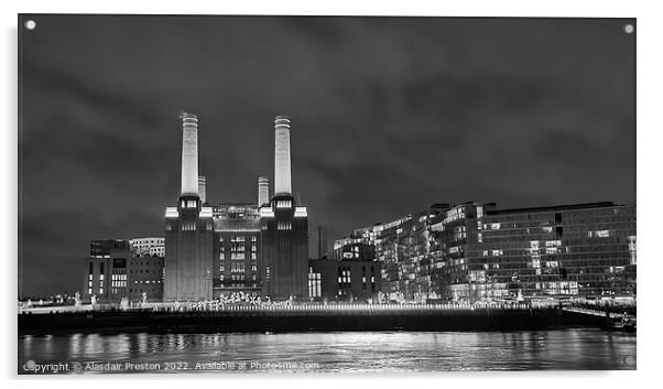 Battersea Power Station at night Acrylic by Alasdair Preston