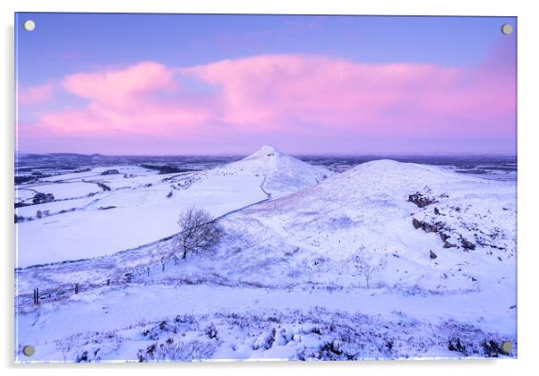 Path to Roseberry Topping in the snow Acrylic by Kevin Winter