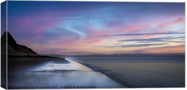 The final light of day, Abersoch. Canvas Print by David McGeachie