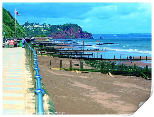 A view from Teignmouth promenade. Print by john hill