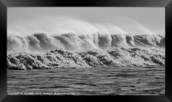 Rough Seas at Lunanbay Scotland Framed Print by Joe Dailly