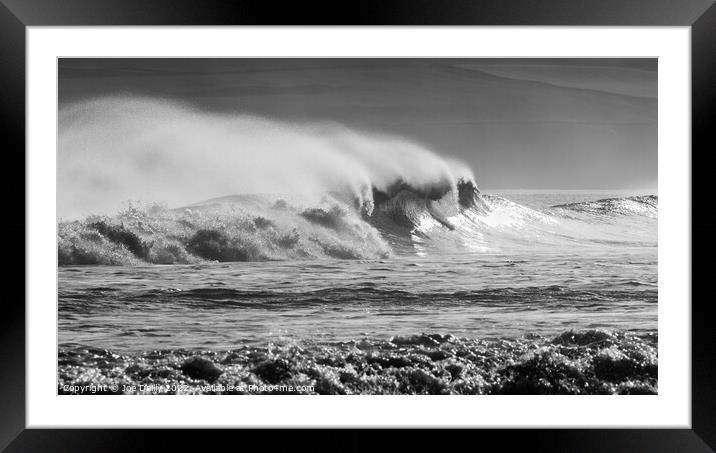 Rough Seas at Lunanbay Scotland Framed Mounted Print by Joe Dailly