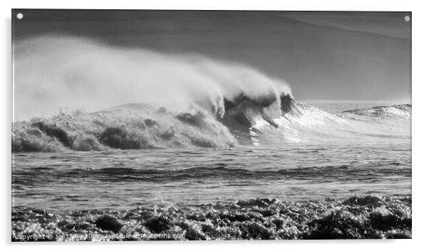 Rough Seas at Lunanbay Scotland Acrylic by Joe Dailly