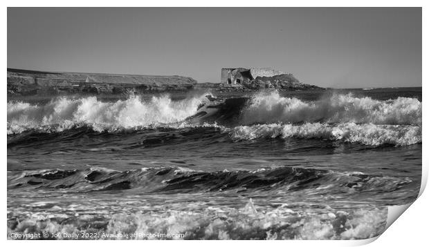 Rough Seas at Lunanbay Scotland Print by Joe Dailly