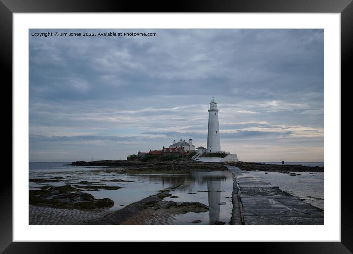 Calm morning at St Mary's Island Framed Mounted Print by Jim Jones