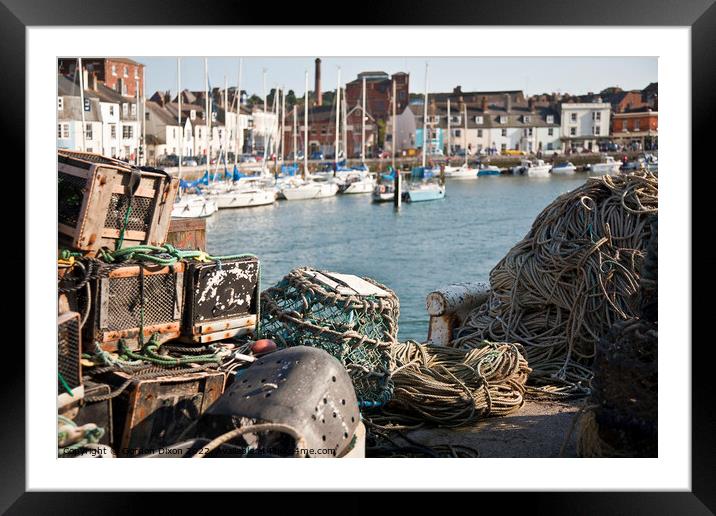 Weymouth Harbour with lobster pots Framed Mounted Print by Gordon Dixon