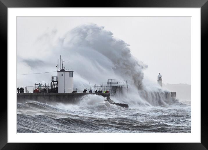 Storm Eunice at hightide, Porthcawl Framed Mounted Print by Neil Holman