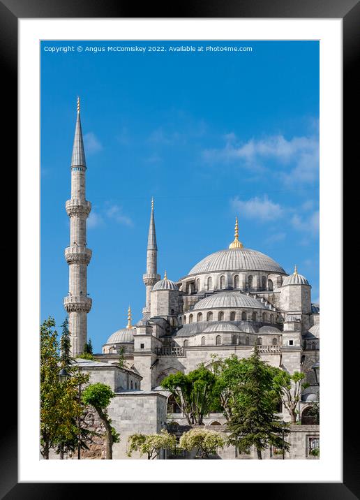 Blue Mosque, Istanbul Framed Mounted Print by Angus McComiskey