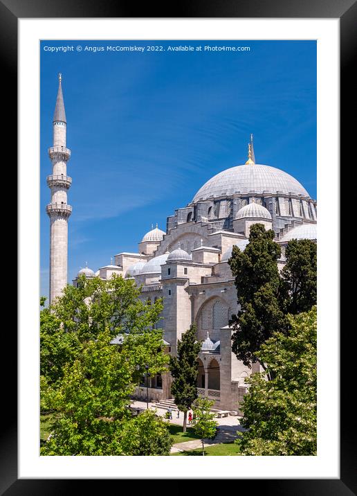 Suleymaniye Mosque, Istanbul Framed Mounted Print by Angus McComiskey