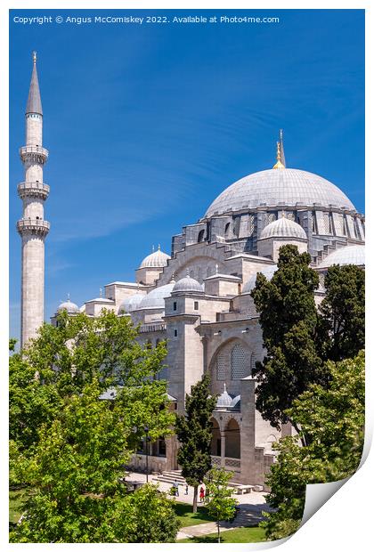 Suleymaniye Mosque, Istanbul Print by Angus McComiskey