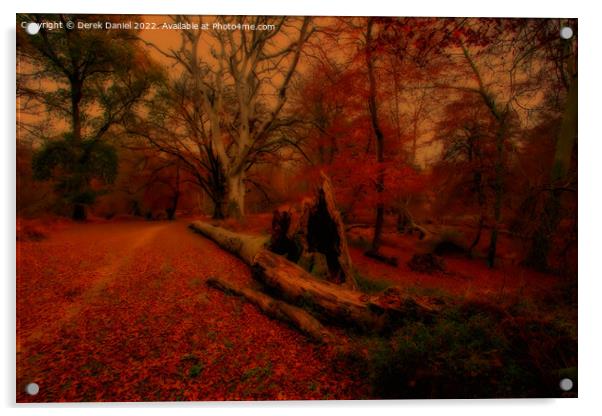 Enchanted Autumn Forest Acrylic by Derek Daniel