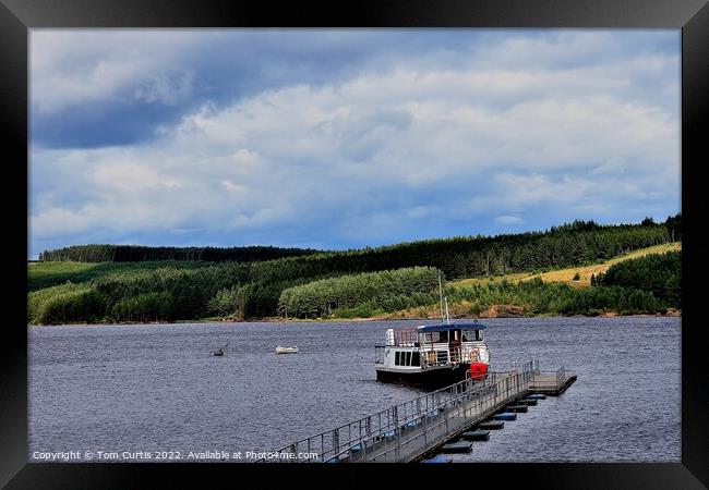 Pleasure boat on Kielder Water Framed Print by Tom Curtis