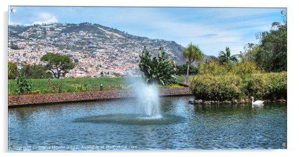 Funchal Madeira Park Panoramic Acrylic by Diana Mower