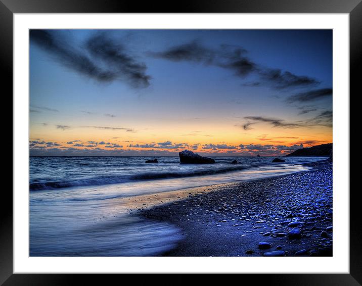 Sundown On Aphrodites Beach Framed Mounted Print by Aj’s Images