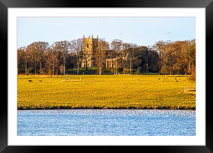St Withburga's Church and Holkham Lake Framed Mounted Print by GJS Photography Artist