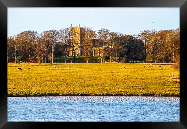 St Withburga's Church and Holkham Lake Framed Print by GJS Photography Artist