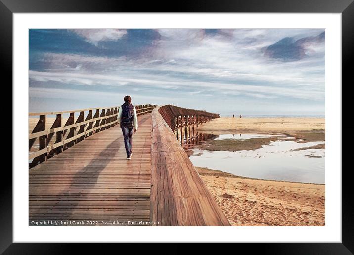 An afternoon at La Gaviota beach at low tide - Ill Framed Mounted Print by Jordi Carrio