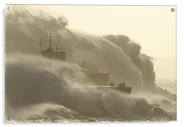 Storm Eunice at Porthcawl Acrylic by Andrew Bartlett