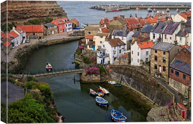 Staithes Village Yorkshire Coast Canvas Print by Martyn Arnold