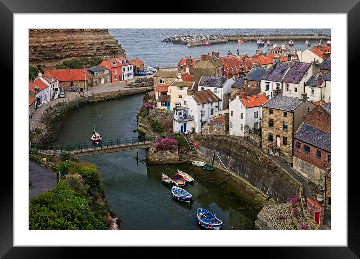 Staithes Village Yorkshire Coast Framed Mounted Print by Martyn Arnold