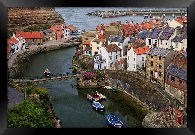 Staithes Village Yorkshire Coast Framed Print by Martyn Arnold