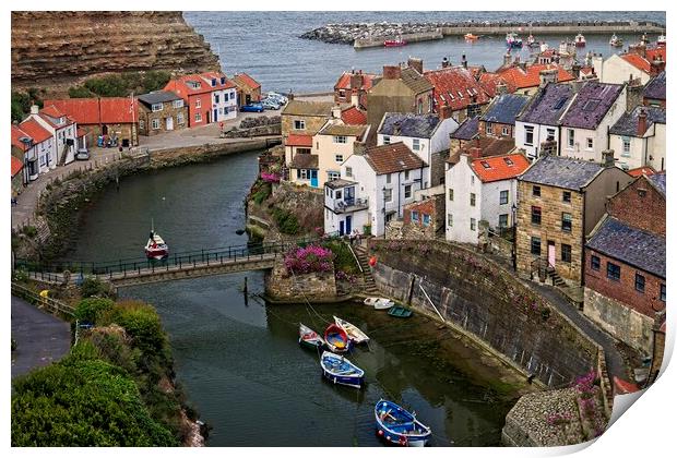 Staithes Village Yorkshire Coast Print by Martyn Arnold