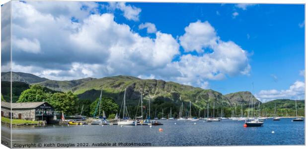 Boats on Coniston Canvas Print by Keith Douglas