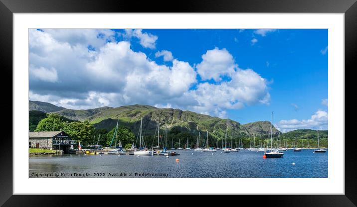Boats on Coniston Framed Mounted Print by Keith Douglas