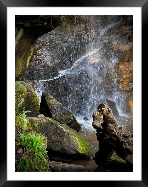 Routin Lynn  Northumberland waterfall Framed Mounted Print by David Thompson