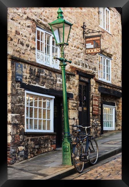 Street Lamp Steep Hill Lincoln Lincolnshire Framed Print by Pearl Bucknall