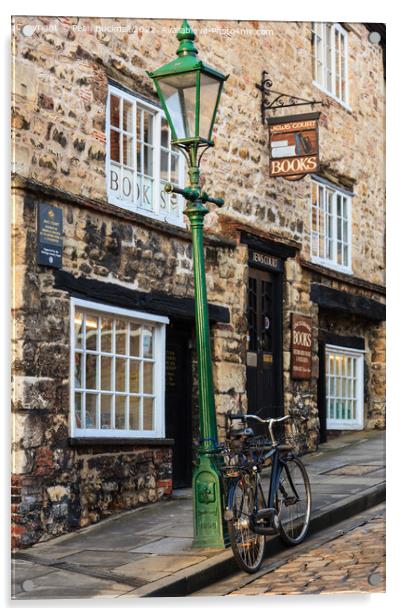 Street Lamp Steep Hill Lincoln Lincolnshire Acrylic by Pearl Bucknall