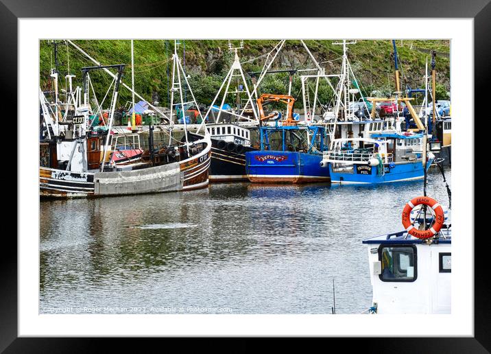 Fishing Boats at Rest Framed Mounted Print by Roger Mechan