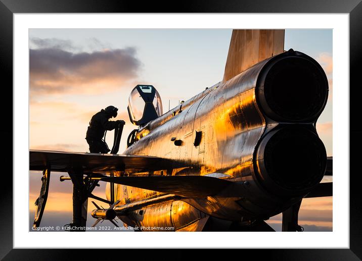 Sunset flight Framed Mounted Print by Kris Christiaens