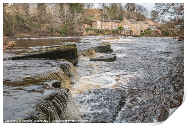 Demesnes Mill and the River Tees at Barnard Castle Print by Richard Laidler