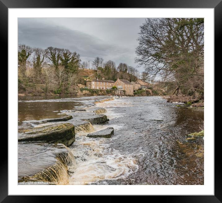 Demesnes Mill and the River Tees at Barnard Castle  Framed Mounted Print by Richard Laidler