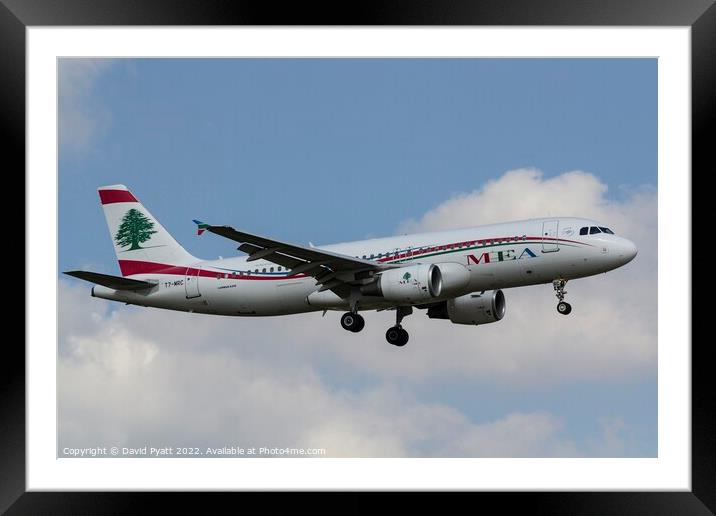 MEA Airbus A320-214 Framed Mounted Print by David Pyatt